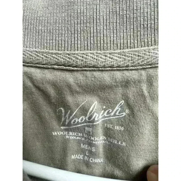 Woolrich Beige Solid Regular Fit Embroidered Logo Cotton Polo Shirt Size‎ Large - Picture 7 of 7